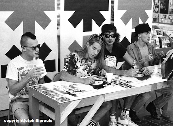 Red Hot Chili Peppers signing posters